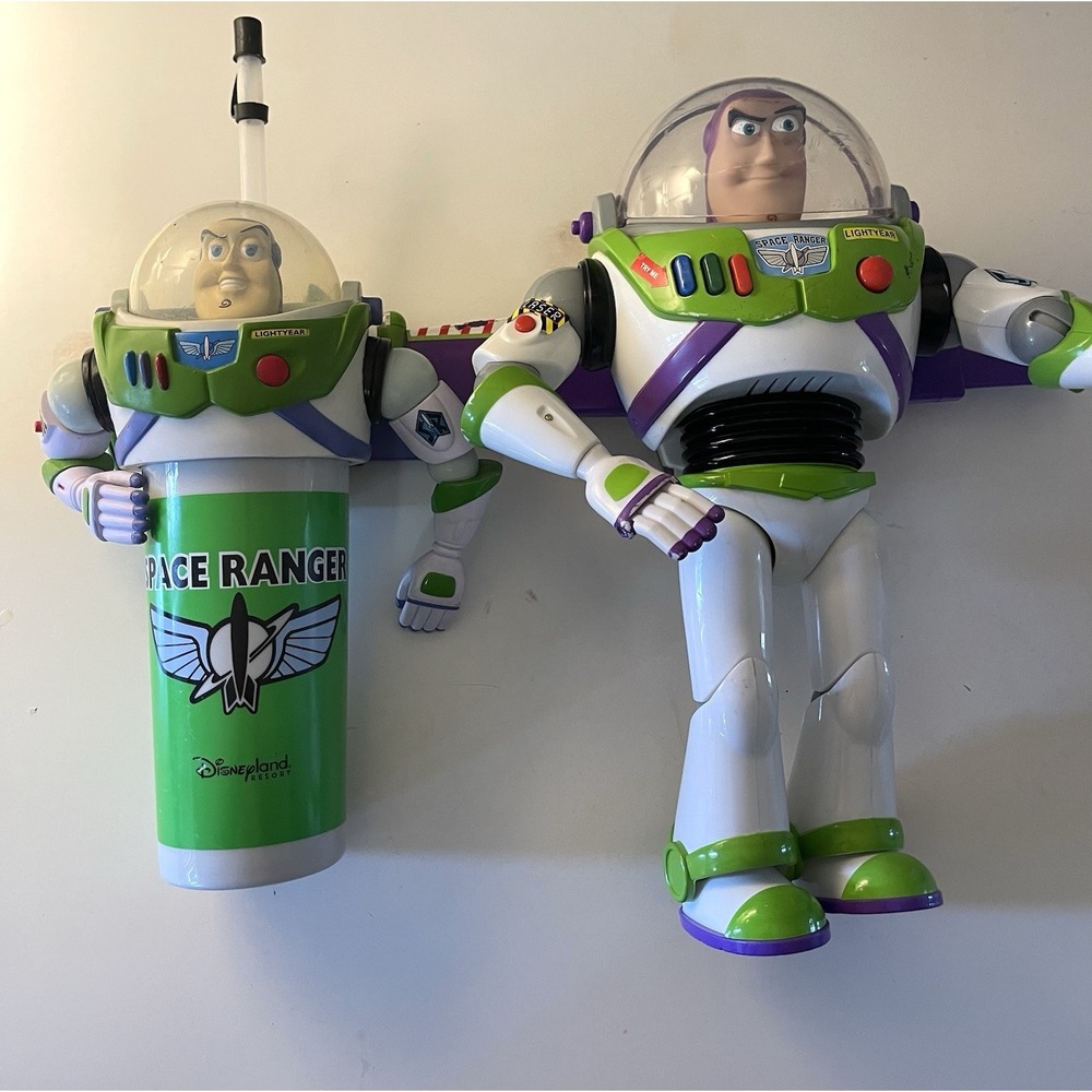 Buzz Lightyear Action Figure 12" Toy Story‎ Talking Lights Laser Pixar & Cup Lot